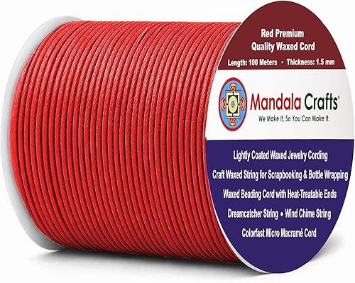 Miniatura 45 de Cuerda Mandala Crafts 0.03 pulgadas 109 yardas para hacer joyería, artesanía, macramé, cuerda de algodón encerado