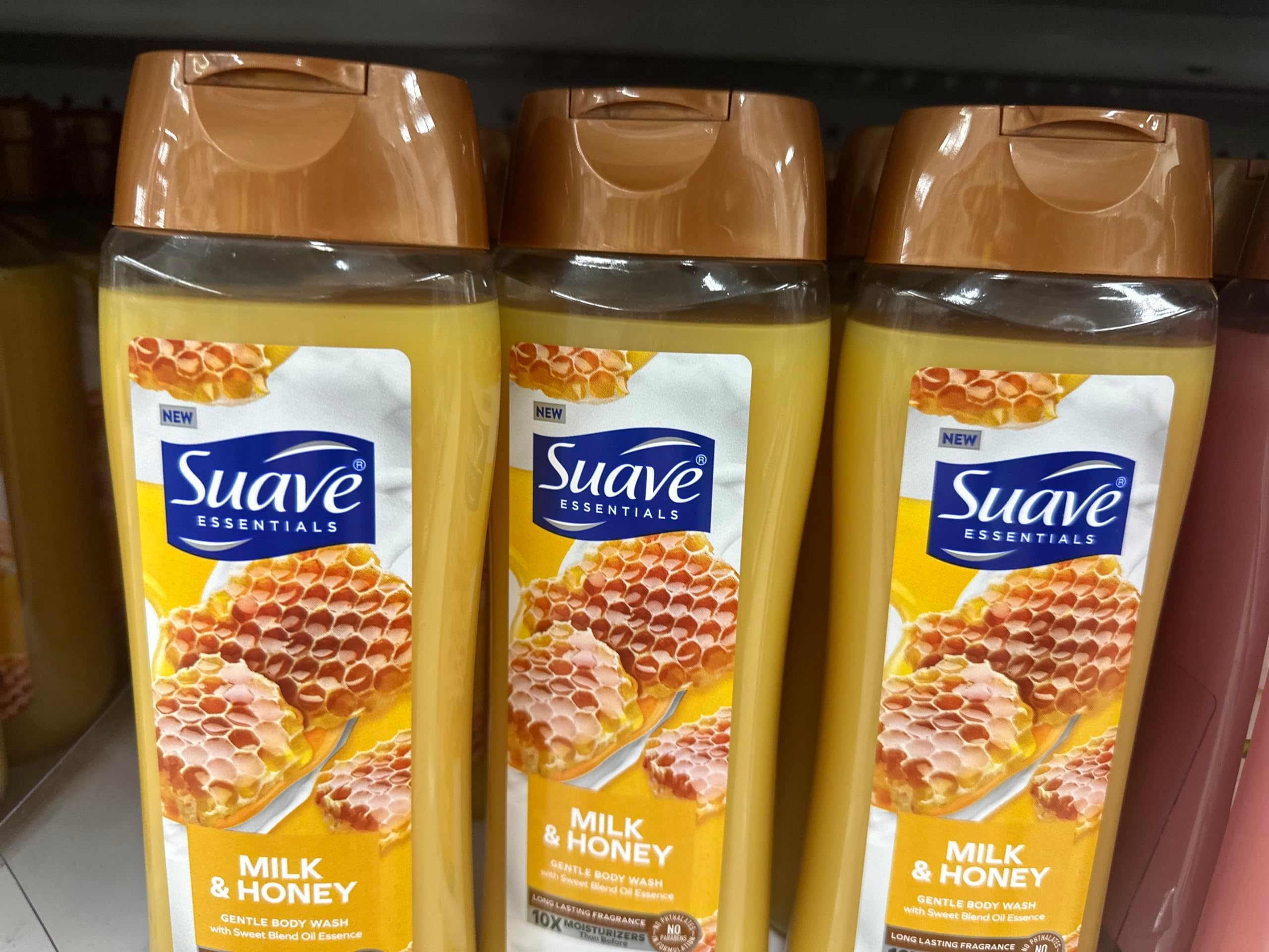 Suave Essentials Gentle Body Wash Milk & Honey 3 Count