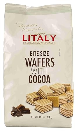 Litaly Bite Size Wafers with Cocoa, 14.1 Ounce