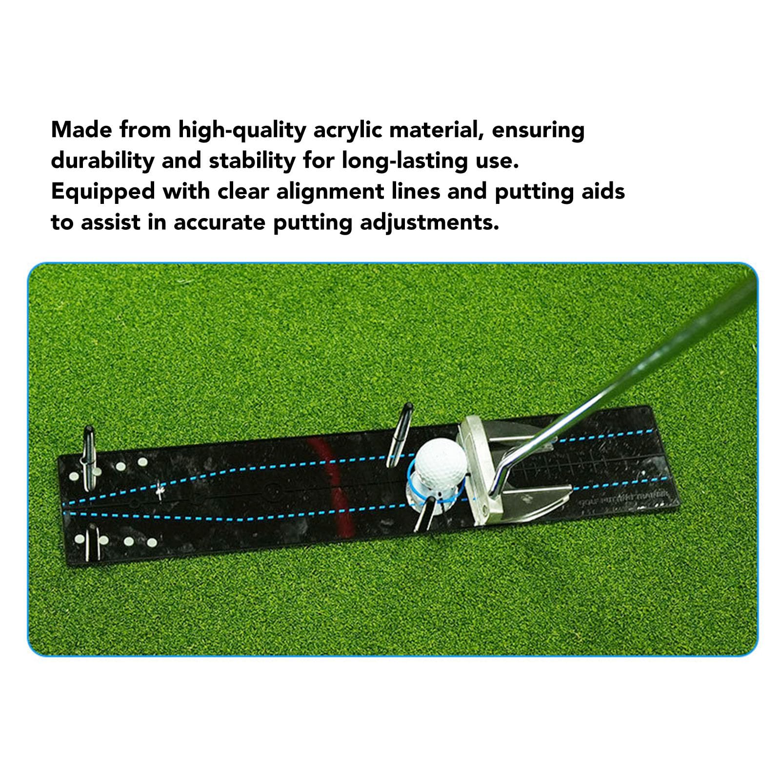Espejo de alineación de Putt de Golf Herramienta de Entrenamiento Plegable de acrílico de Primera Calidad con líneas claras para práctica en Interiores y Exteriores Incluye Bolsa