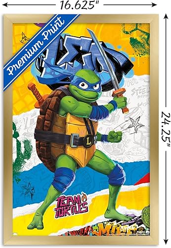 Miniatura 7 de Trends International Teenage Mutant Ninja Turtles Mutant Mayhem - Póster de pared de Leonardo, 14.725 x 22.375 pulgadas, versión premium sin marco