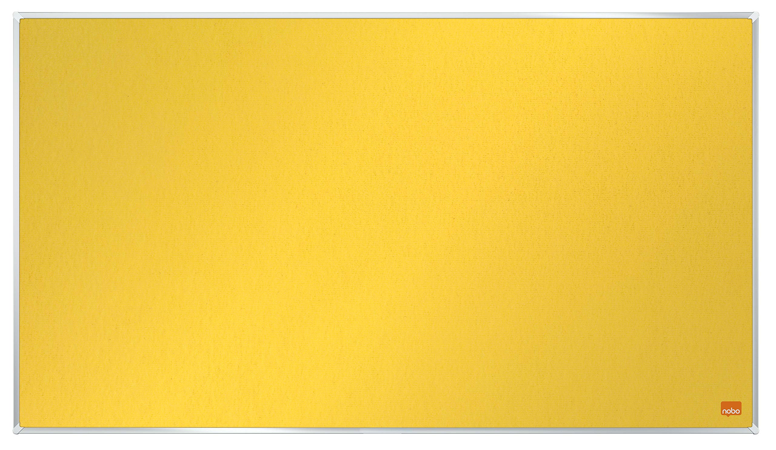 Nobo Widescreen Felt Noticeboard, 710 x 400 mm, Slim Trim Frame, InvisaMount Mounting System, Impression Pro, Yellow, 1915429