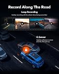 WOLFBOX G930 4K 10" Vue arrière Caméra miroir avec 5.8GHz WiFi, Dash Cam Avant et Arrière avec WDR, Caméra de secours, moniteur de stationnement, aide inverse, comprend écran tactile 64GB Carte & GPS