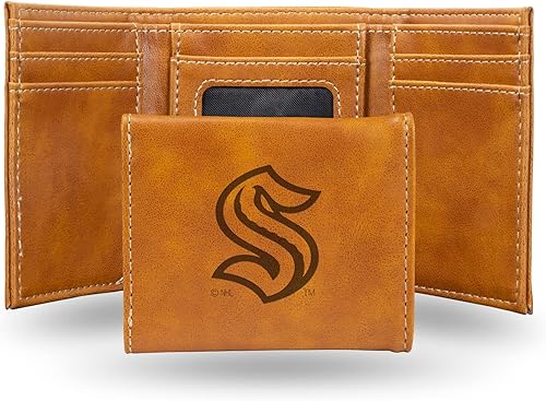 Rico Industries NHL - Cartera triple grabada con láser, con grabado láser, accesorio para hombre