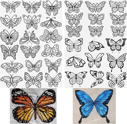 Papel de bordado para pegar y puntar, soluble en agua, estabilizador de bordado, autoadhesivo, papel soluble en agua con patrones de flores para