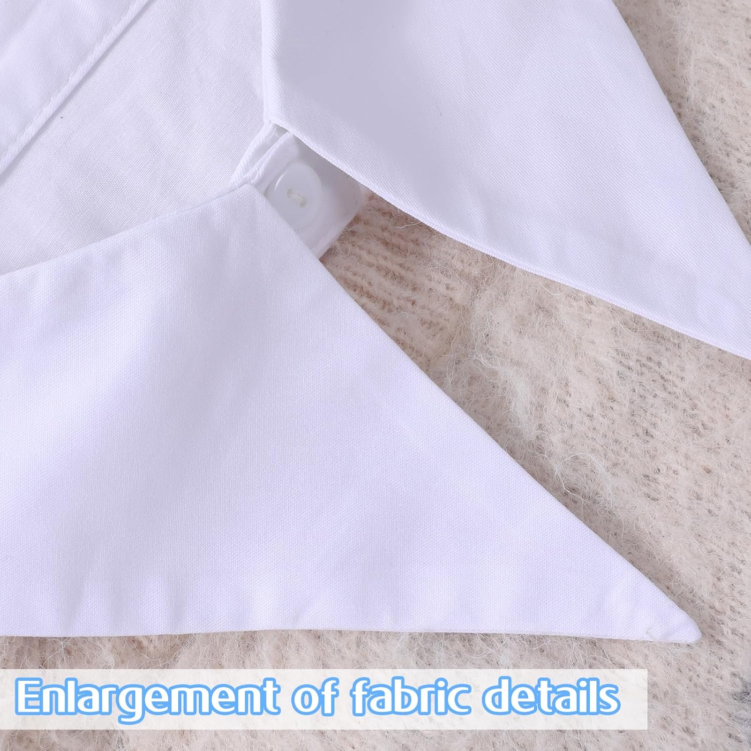 Fake Collar Detachable Collar Blouse, Classic Half Shirts for Women Girls (White) - Image 5