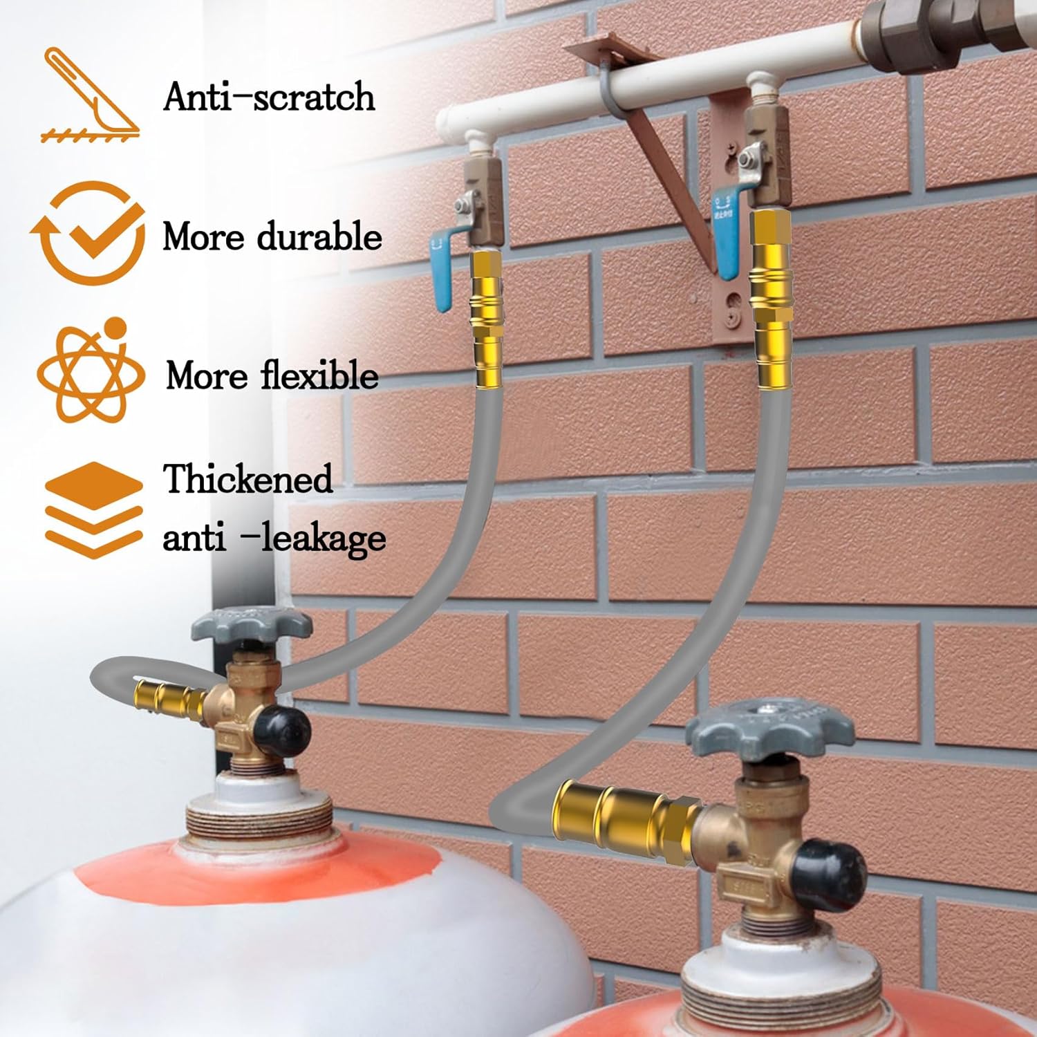 3/4" ID Natural Gas Hose 12FT, 3/4 Natural Gas Quick Connect Hose For Generator, Patio Heater, Grill Griddle, And Outdoor Ng/Lp Propane Appliance
