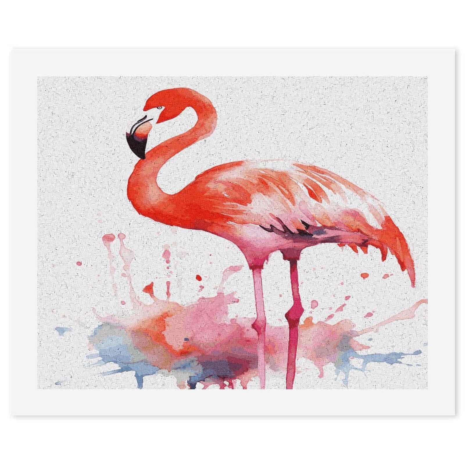 LDGSUPH Watercolor Flamingos Paint by Numbers Kits for Adults Beginners Exquisite Digital Oil Painting Kits Painting Anti-fading Canvas Wall Art DIY Gift for Home Wall Decor