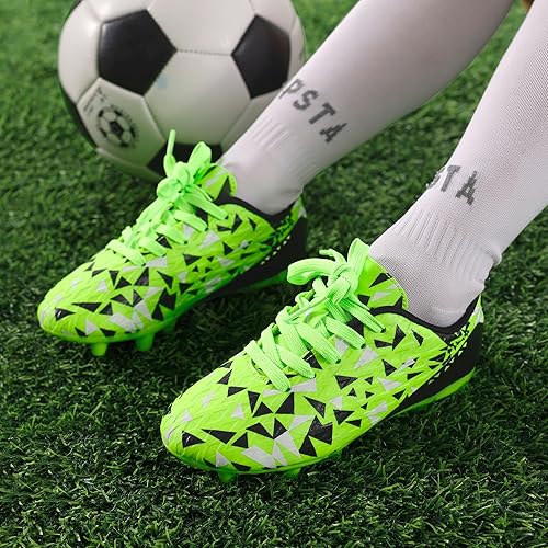 Miniatura 5 de DREAM PAIRS - Botas de fútbol para niños y niñas, para entrenamiento al aire libre y terreno firme para niños pequeños y grandes