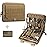 WYNEX Tactical Folding Admin Pouch, Molle Tool Bag of Laser-Cut Design, Utility Organizer EDC Medical Bag Modular Pouches Tactical Attachment Waist Pouch Include U.S Patch Khaki