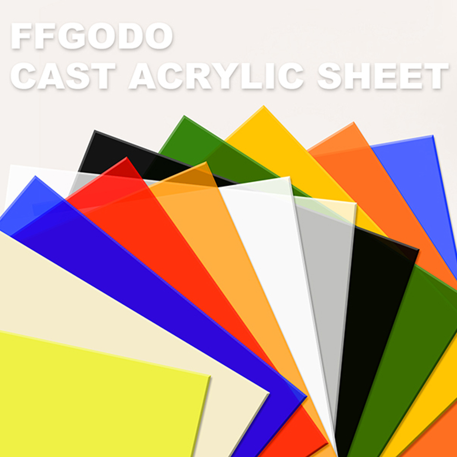 Image of Blue Acrylic Sheet 12 inch x 16 inch, 2 Pack FFGODO Glossy Translucent Colored Cast Plexiglass Sheets 1 /8 Inch Thick for DIY Display Projects, Handcraft, Painting, Signage, Easy to Laser Cutting & Engraving