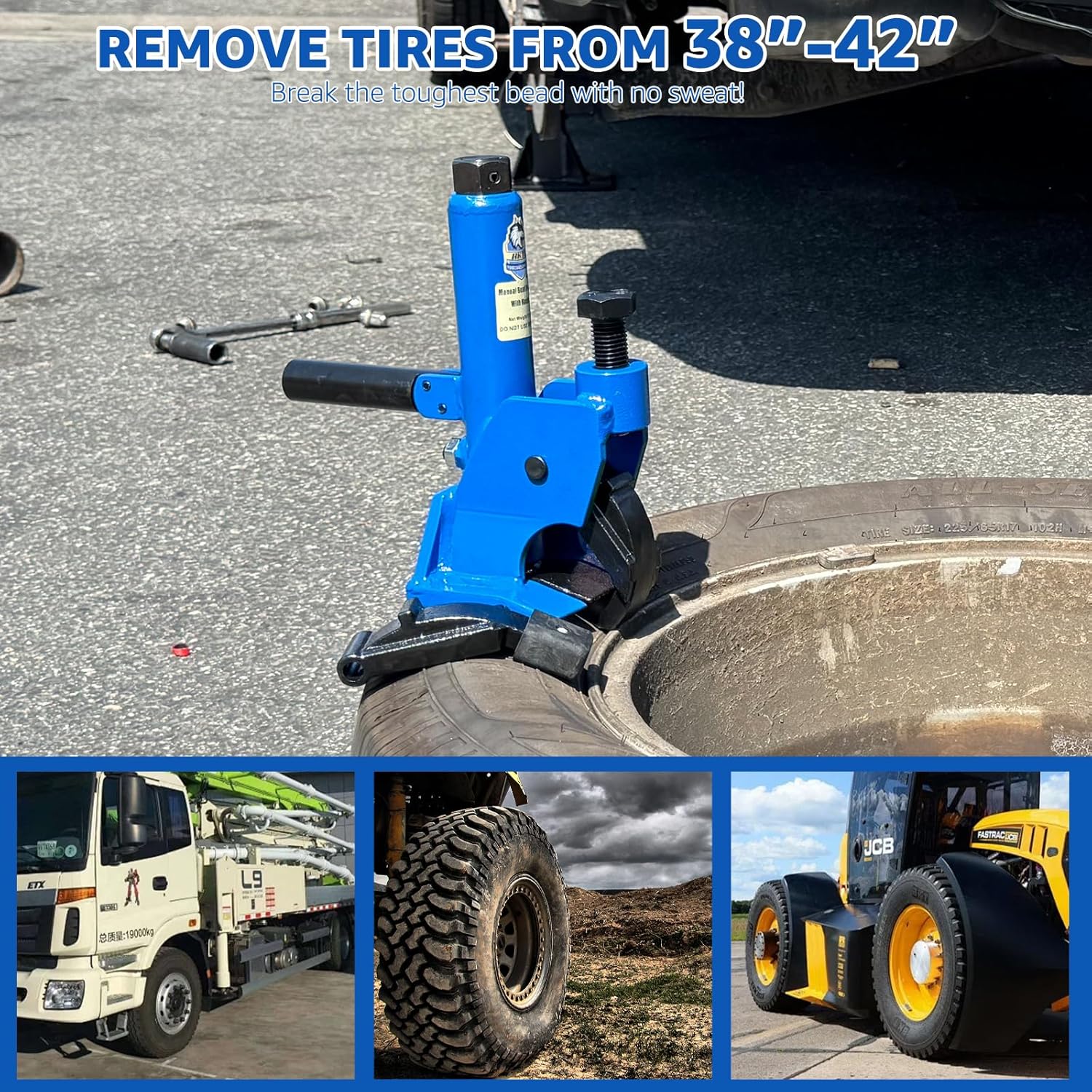 HKTE Manual Tire Bead Breaker for Aluminum Wheels, ATV Tires, Tractors, Trucks, Cars, and Heavy-Duty Tire Repair – Handle Design with U.S. Patented