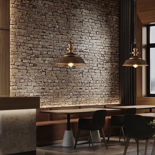 Miniatura 4 de Iluminación colgante de granja de 14.2 pulgadas, lámparas colgantes de plata antigua para islas de cocina, pasillos, comedores y guaridas, luces