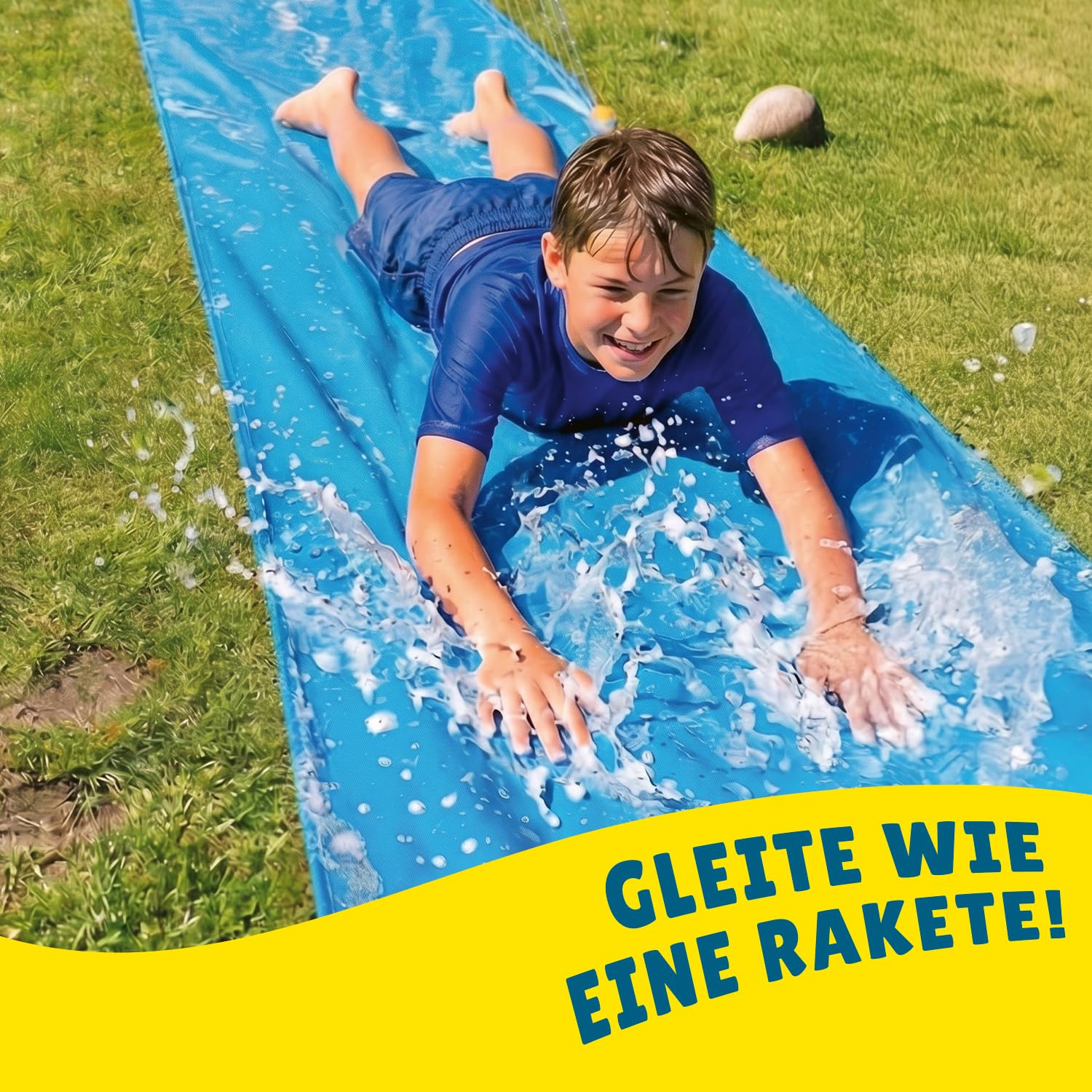 XXL Riesige Wasserrutschmatte 10 Meter Slip'n Slide Bauch Rutscher Wasserspiel im Freien