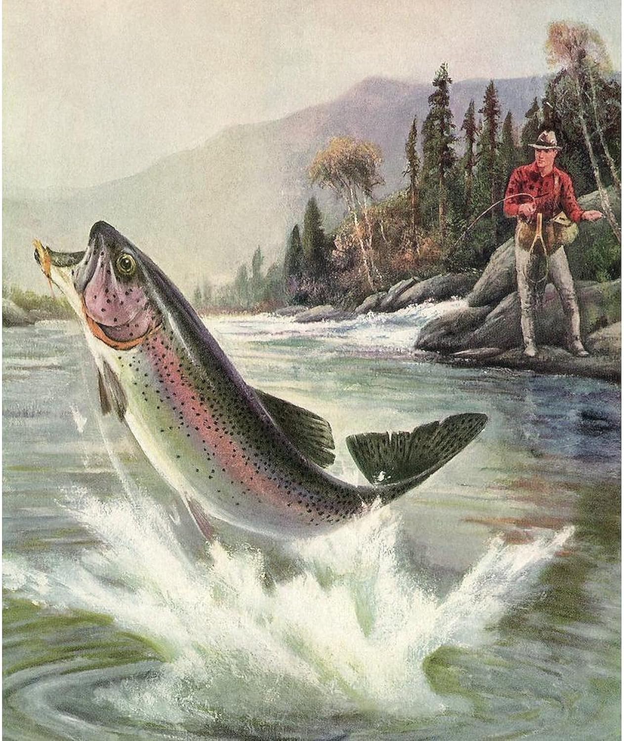 CafePress Vintage Fishing, Rainbow Trout Throw Blanket Super Soft Fleece Plush Throw Blanket, 60"x50"