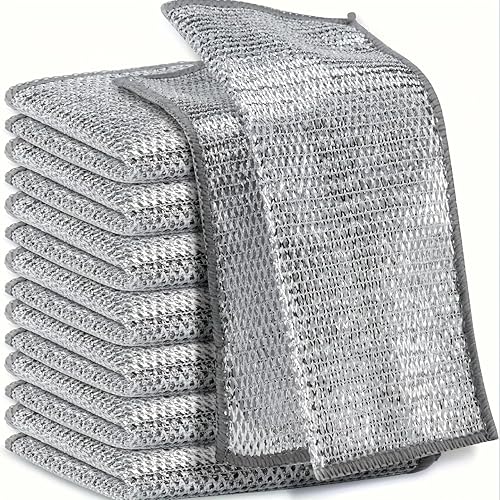 10pcs Miracle Cleaning Cloth - Ultra-Durable Mesh Ultrafine Fiber Set - Easy for Dry and Wet Cleaning - Very Suitable for Tableware, Metal Surfaces, etc.! No Scratches Kitchen Genius