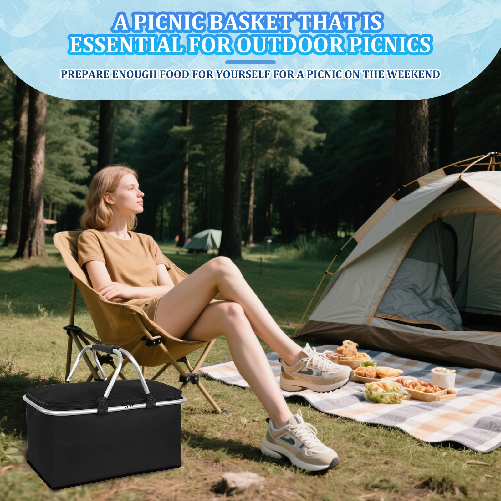 Borsa Frigo Termica 30L Pieghevole Isotermica per Picnic Campeggio Viaggio