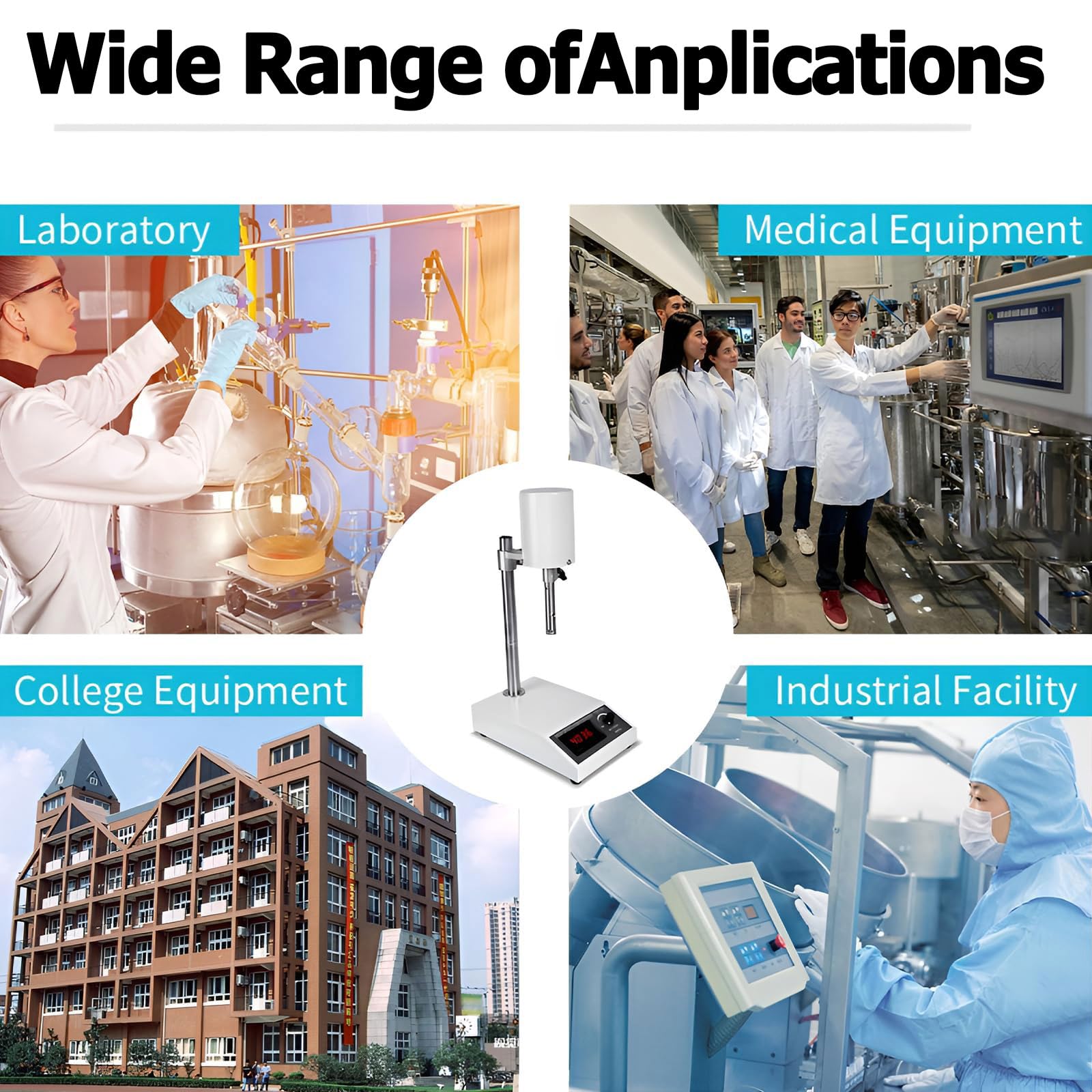 Homogeneizador Digital de Alta Velocidad, Emulsionante Dispersante de Laboratorio con 2 Cabezas Homogeneizantes, Pantalla Digital, 8000~22000 Rpm Ajustable