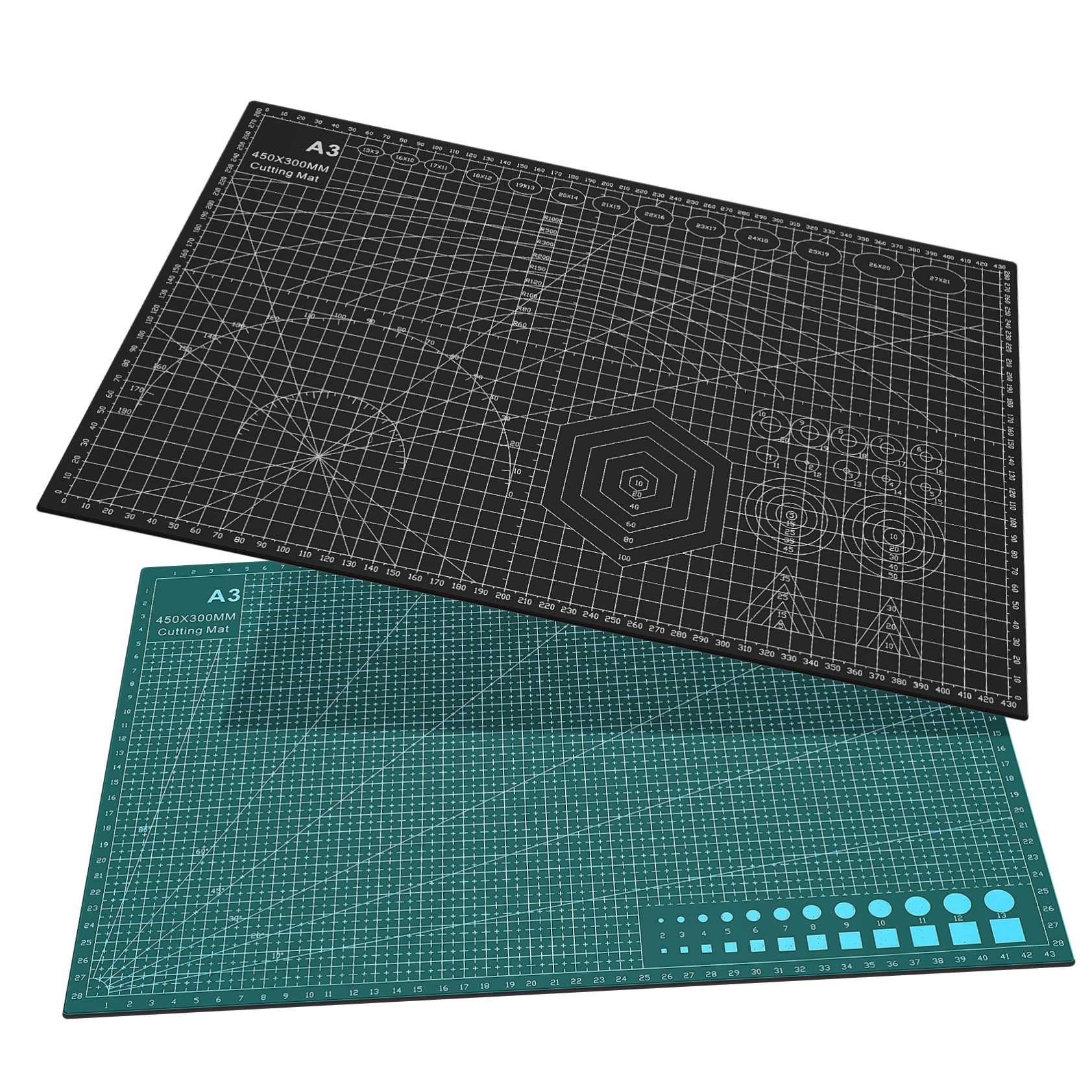 Holibanna 2Pièces Tapis de Découpe Quadrillé Tapis de Coupe Artisanal et Surface Antidérapante pour Couture et Patchwork Outils Polyvalents pour Artisanat