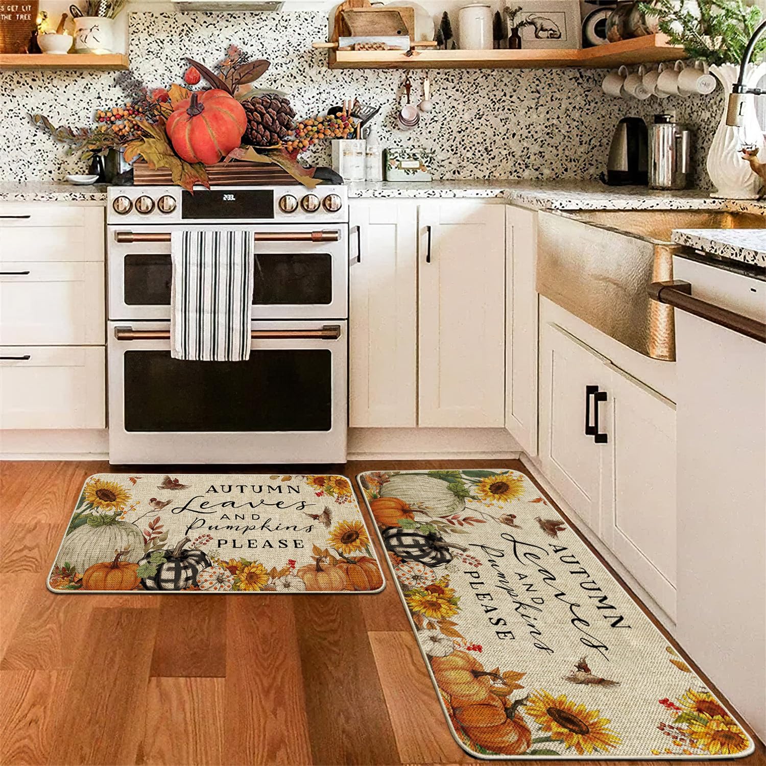 Fall Pumpkin Doormat - Buffalo Plaid Entryway Mat -6