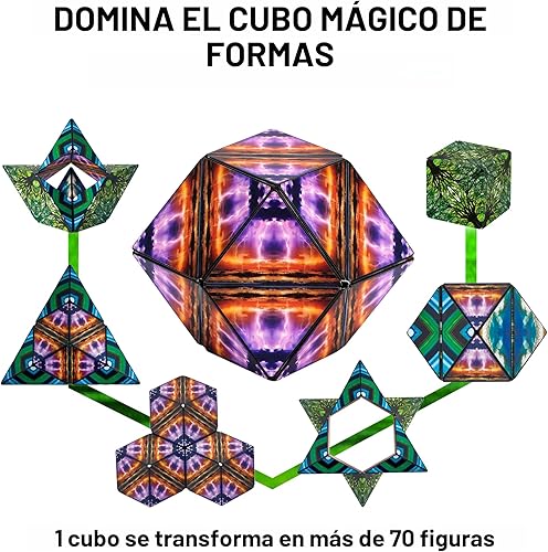Miniatura 4 de Shashibo - Cubo que cambia de forma, juego para aliviar la ansiedad, con 36 imanes de tierras raras, premiado y patentado, extraordinario cubo