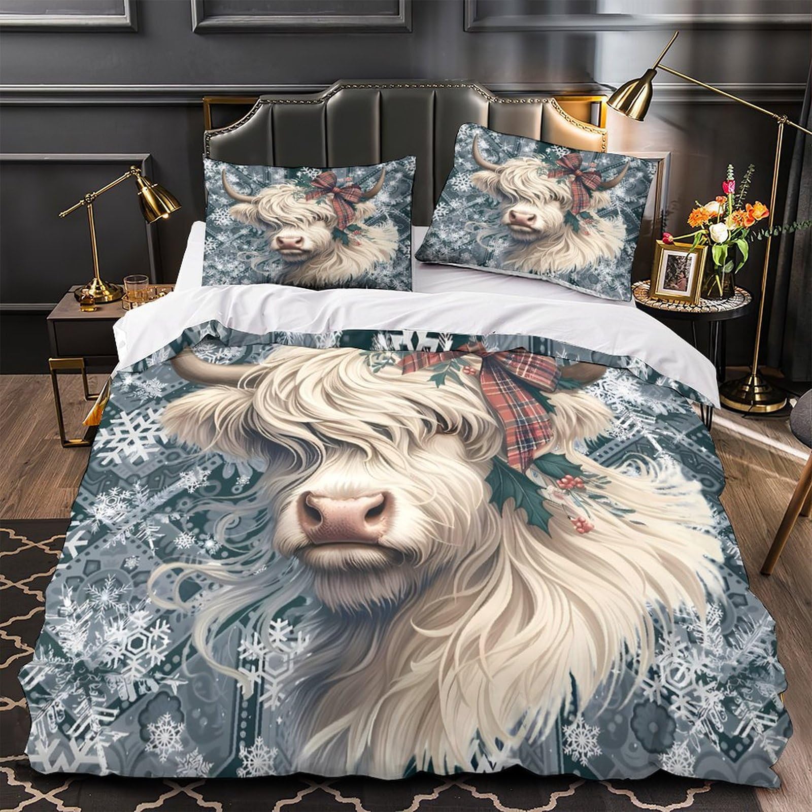 Housse de couette vache des Highlands pour une ambiance chalet double