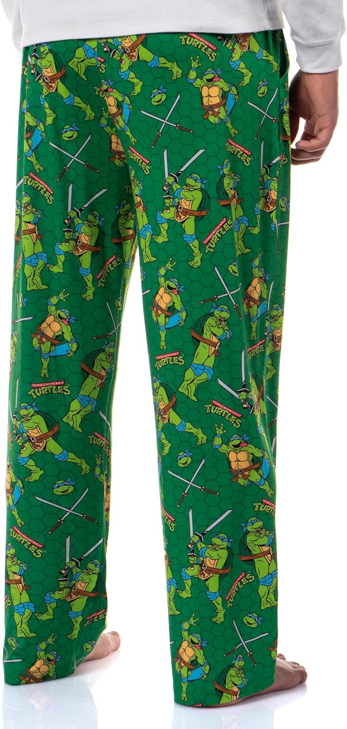 Teenage Mutant Ninja Turtles Men's Tossed Print Sleep Pajama Pants For Adults - Image 4