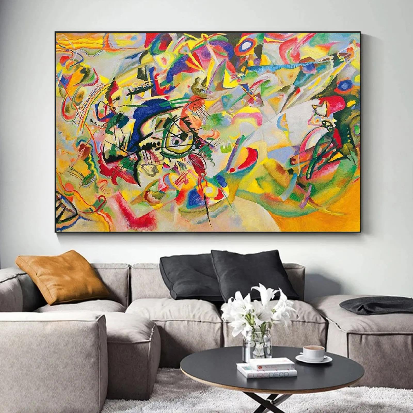 Toile murale abstraite Coloré 100x200 cm Tableau Moderne Grand XXL Impression sur Toile Affiche pour Salon Chambre à Coucher Peintures d'art Mural Sans Cadre