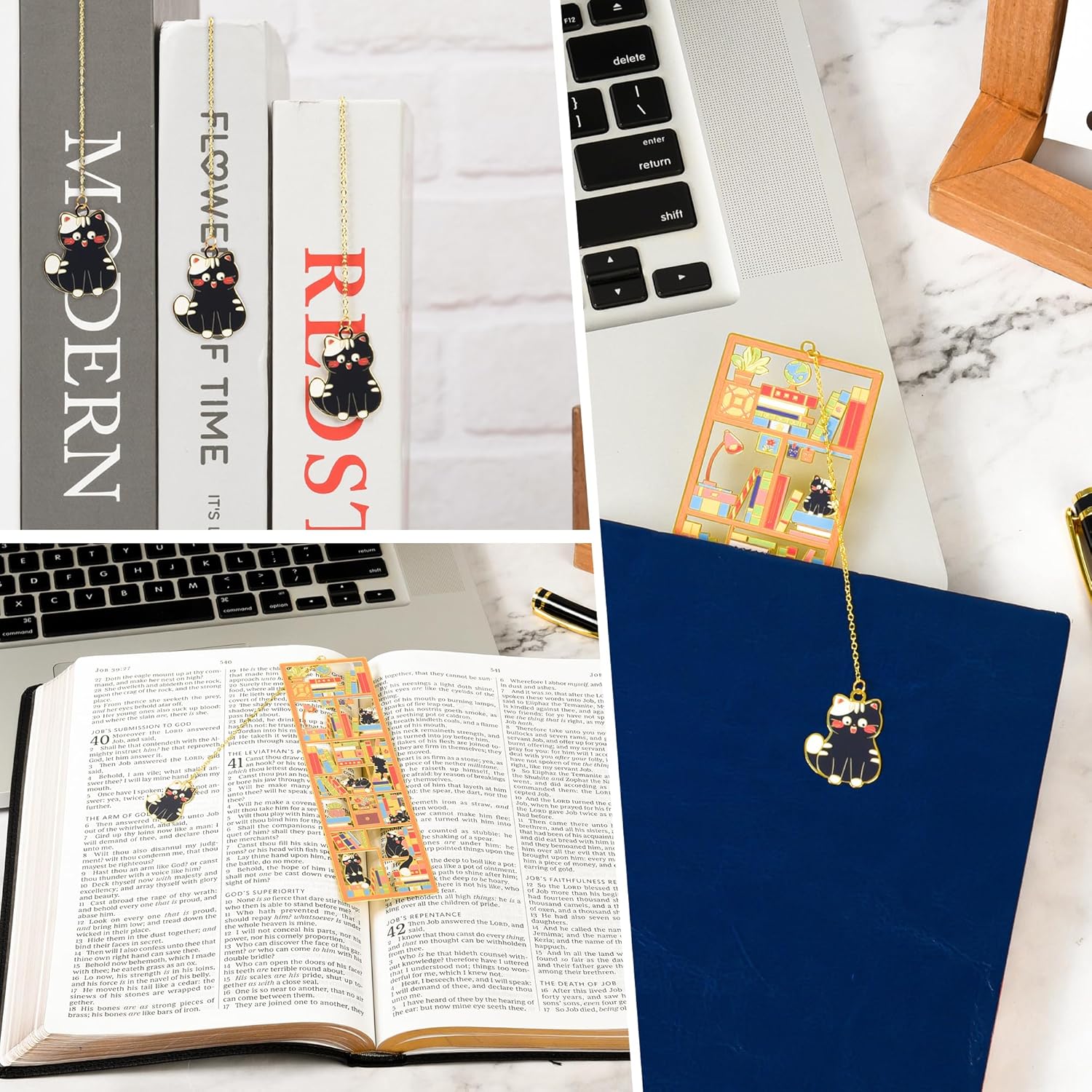 Black Cat Metal Bookmark with Charm and Gift Box, Valentine Gifts, Gifts for Lover, Teacher, Graduation, Women, Reader, Book Lover, Cat Themed Party, Wife, Mom - Image 4