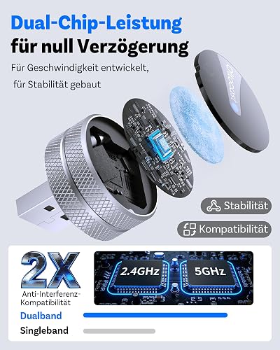 OTTOCAST Mini Tube 2026, Wireless CarPlay & Android Car Adapter for iOS 10+/Android 11+, Plug & Play, OTA Upgrade, USB A/Type-C, Compatible with Vehicles from 2016 (Not for BMW/Tesla) - 5