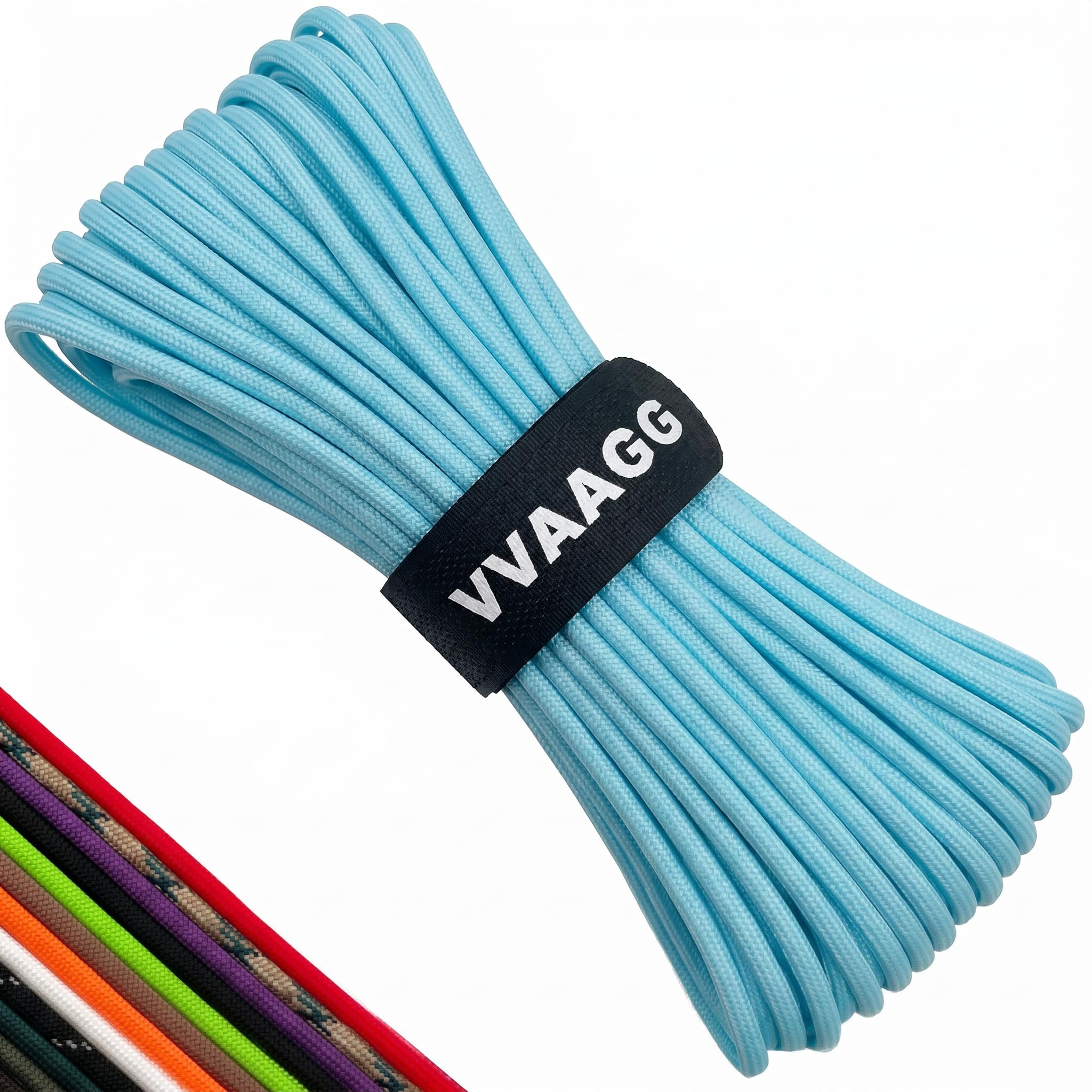 VVAAGG Paracord Rope 550 lb, 4MM 7-Strand Nylon Parachute Cord, 200ft