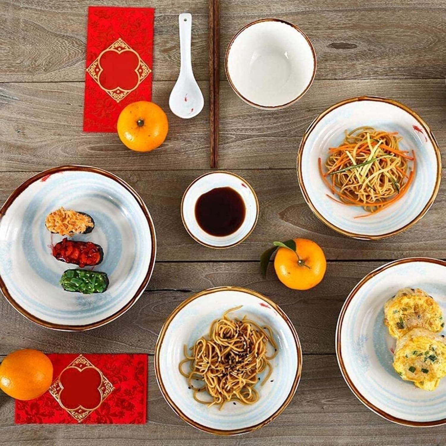 20ピースディナーセット ピンクマーブル プノンペン セラミックディナーウェアセット 6人用