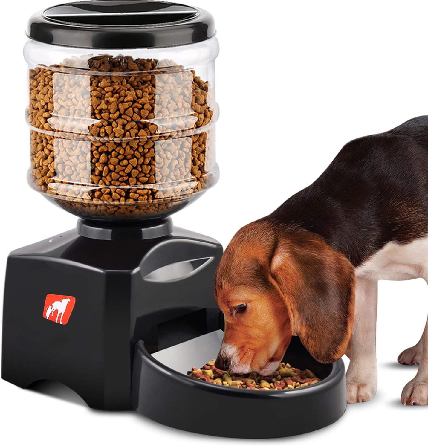 Automatic Dog Feeder , 5.5L Dog Feeders for Large Dogs,Dog Feeder Dispenser with Voice Recorder and Automatic Cat Feeder Timer Programmable, 3 Meal Per Day for Dogs and Cats, LCD Panel for Automatic