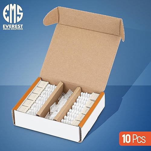 Miniatura 85 de Everest - Paquete de 10 conectores Keystone RJ45 Cat6 en ángulo de 90°, color blanco, conectores RJ45 hembra de perfil delgado, conector Keystone
