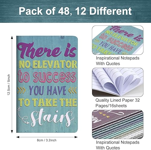 Miniatura 64 de Outus 96 cuadernos inspiradores, cuaderno motivacional, cuaderno de bolsillo pequeño, cuaderno inspirador para escuela, oficina, viajes, suministros