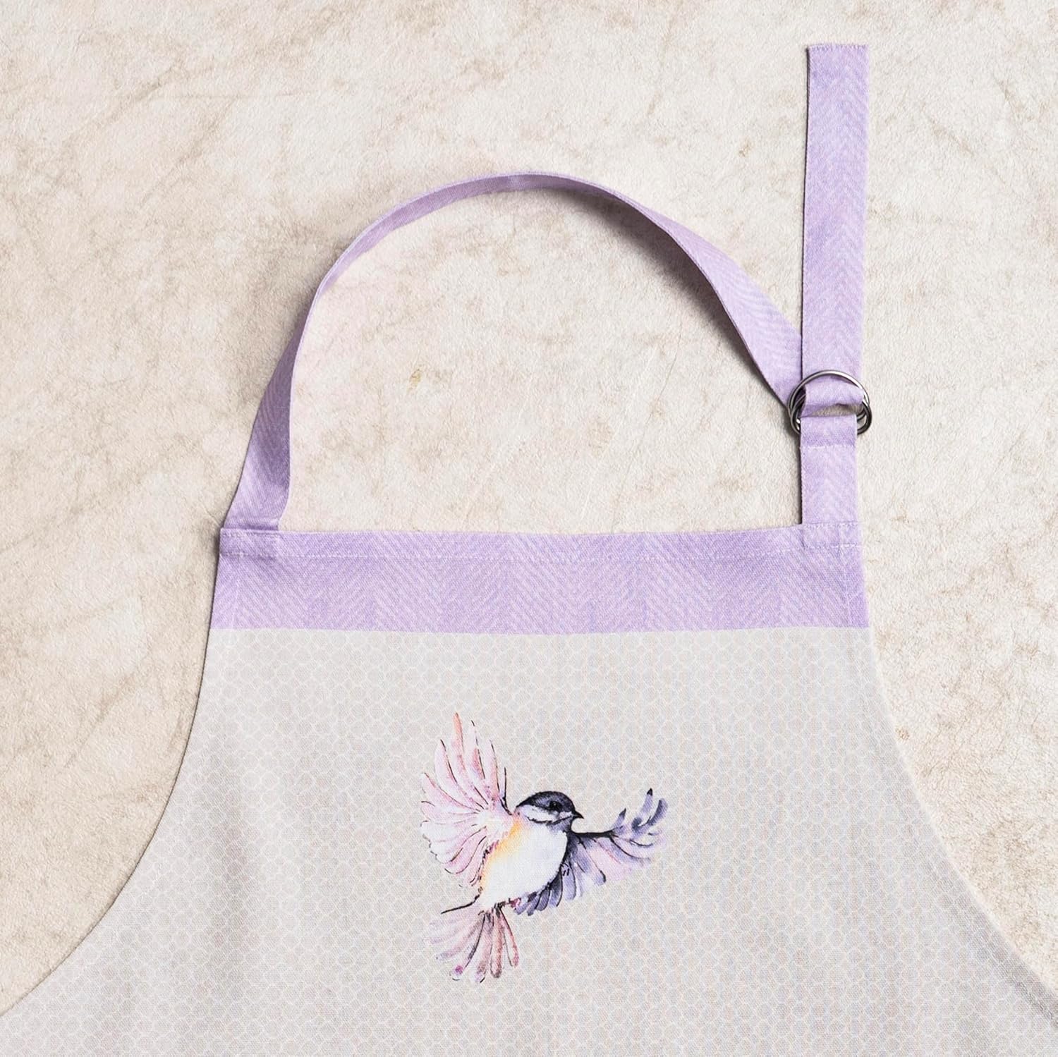 Maison d' Hermine Magnolia Mornings Bundle Set 100% Cotton Apron (27.50" by 31.50"), Set of 3 Kitchen Towels (20" by 27.5") and Oven Mitt (7.5 Inch by 13 Inch)/Pot Holder (8 Inch by 8 Inch)