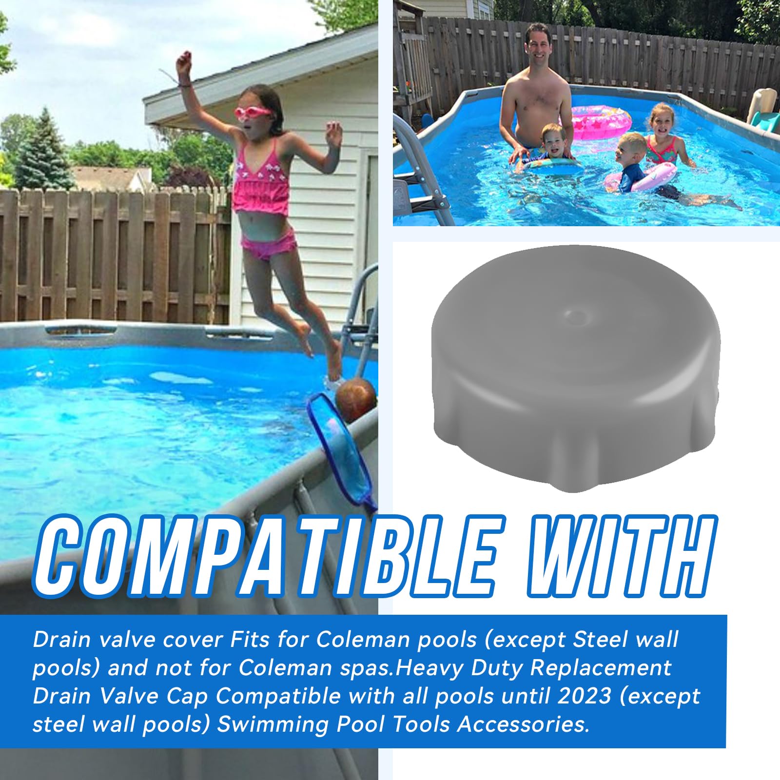 SeDeplacer Ersatz-Ablassventilkappe Für Coleman-Pools – 2 Stück, Blau, Aus Kunststoff