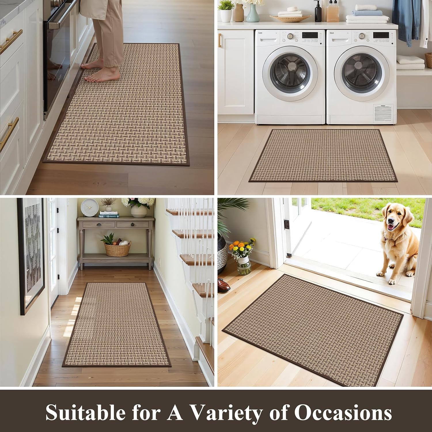 Ileading Non Slip Kitchen Rug, Waterproof Anti Fatigue Cushioned Floor Mat for Kitchen, Durable Entryway Doormat, Dirt Resistant Small Runner Rug with Rubber Backing 23"x35.5"