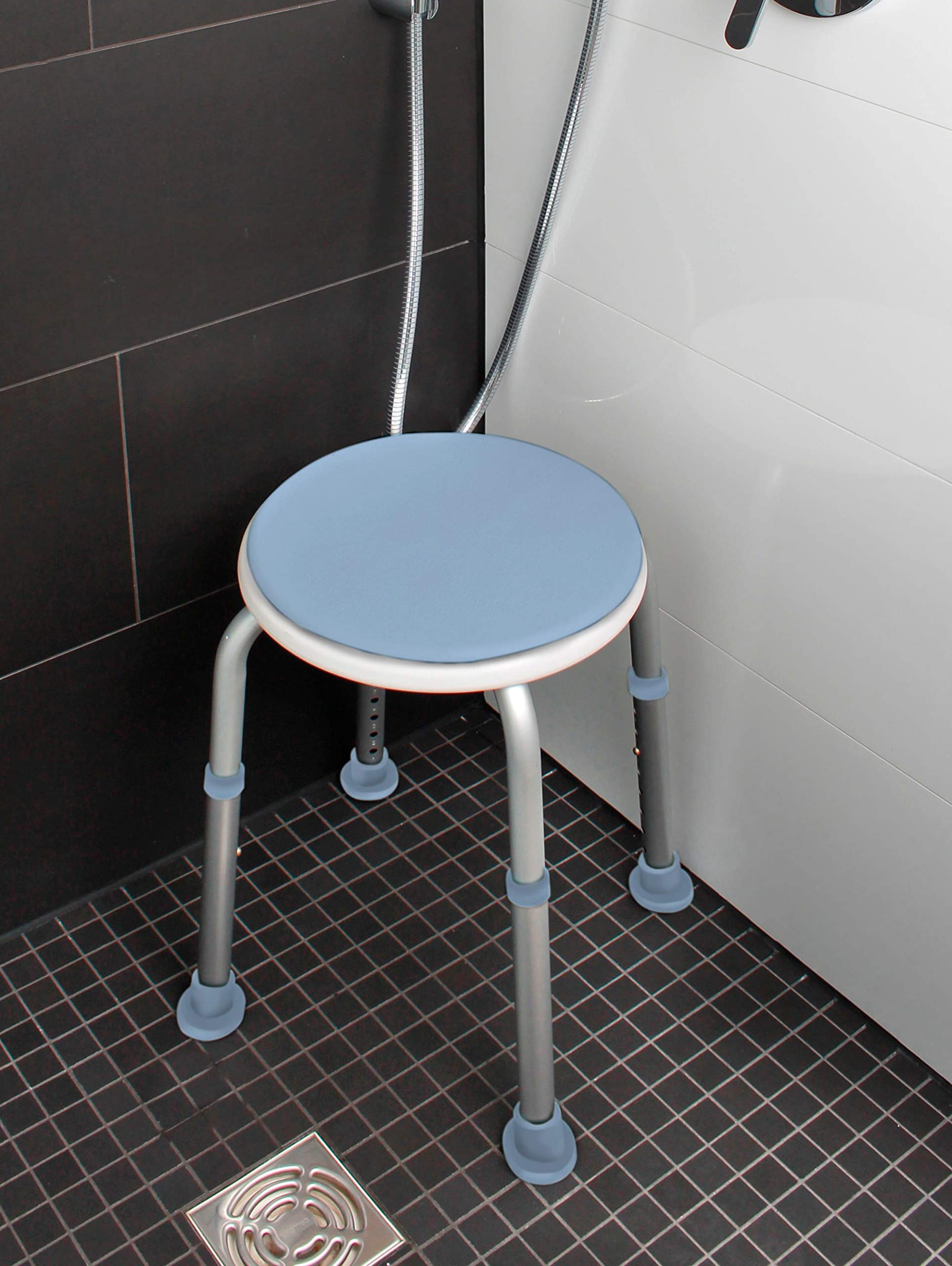 Taburete giratorio GHZ para ducha, color azul claro