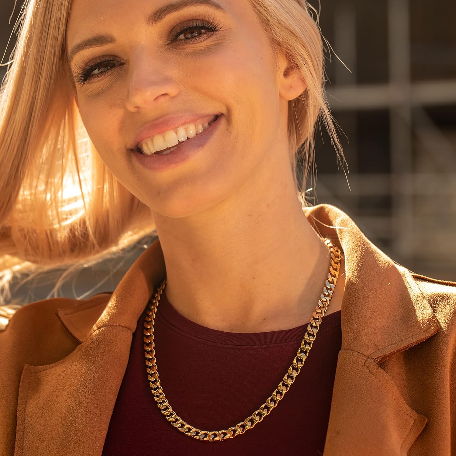 LIFETIME JEWELRY 8mm Cuban Curb Link Chain Necklaces for Women & Men 24k Gold Plated - Image 9