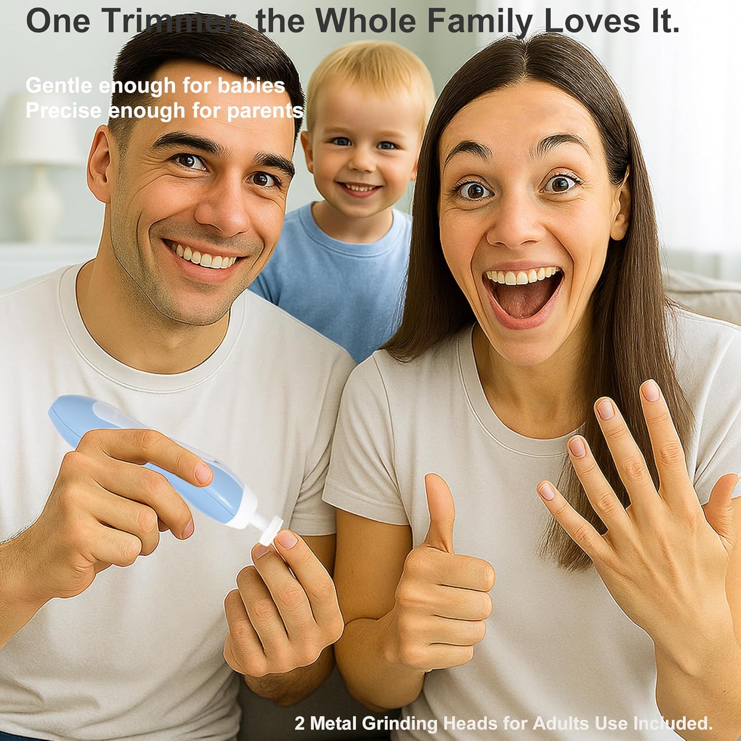 Fansidi Baby Nail Trimmer Electric – Limited Dreamy Sky Blue, Gentle Baby Nail File Electric| 10 Grinding Heads + 8 Replacement Pads| Quiet LED |Baby Nail Clippers for Newborn Infant Toddler