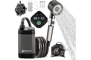 Electric Camping Shower Pump with 6000mAh Battery for Hiking & Traveling
