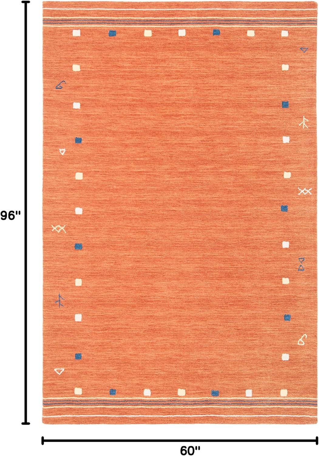 SAFAVIEH Himalaya Collection Area Rug - 5' x 8', Rust, Handmade Boho Tribal Wool, Ideal for High Traffic Areas in Living Room, Bedroom (HIM563P)