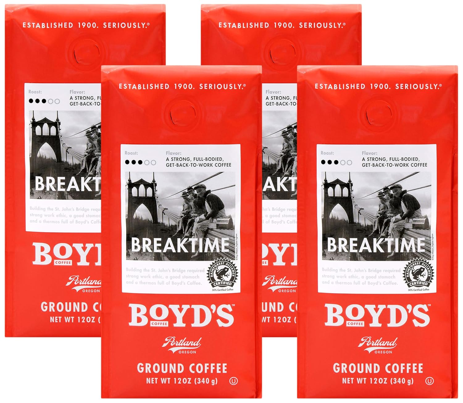 Boyd's Coffee– Original Roast Coffee – Ground Medium Roast - Blended from 100% Arabica – Rich & Full-Flavored – 12 Oz.