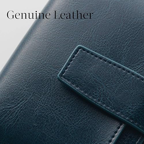 Miniatura 6 de Cartera pequeña de cuero con bloqueo RFID y bolsillo con cremallera para mujer con ranuras para tarjetas de crédito y ventana de identificación S