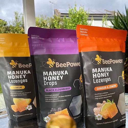 Miniatura 9 de Manuka Honey Pastillas & BeePower Manuka Honey MGO 1122+ paquete de 8.8 onzas