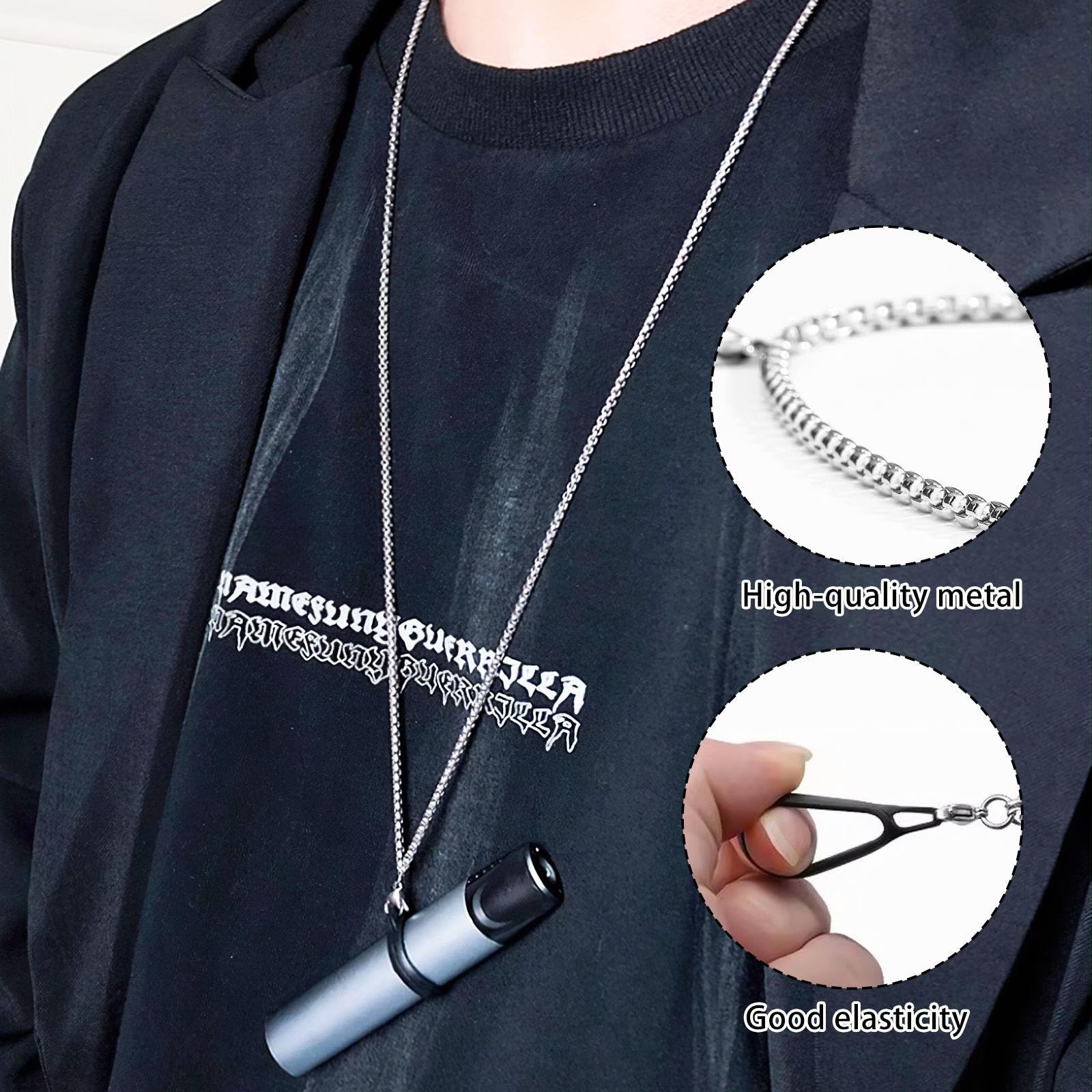 3 Chaînes Suspendues En Métal, 13 Anneaux En Caoutchouc En Silicone, Longe Universelle Créative, Longe Anti-Perte Multifonctionnement Simple Et Classique.