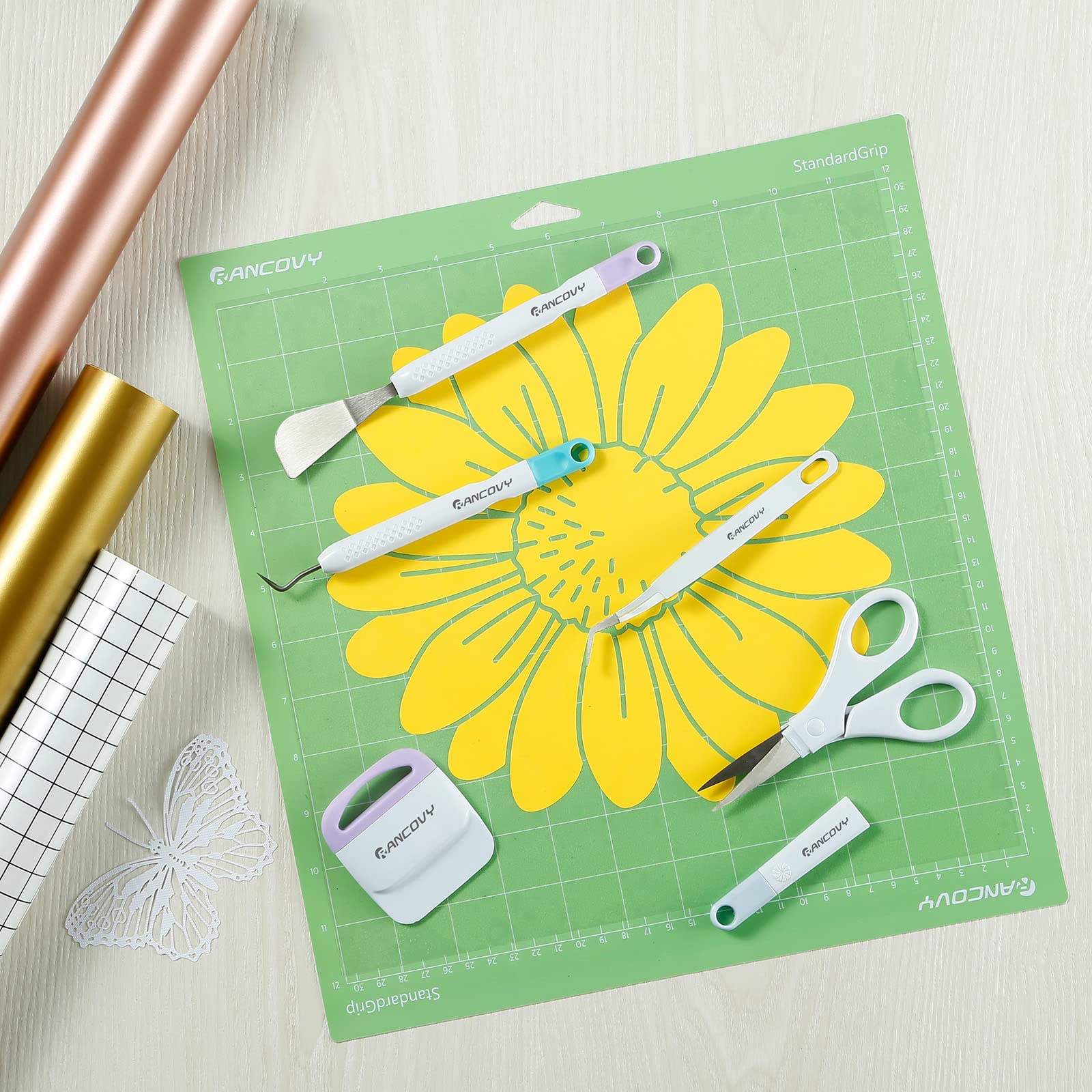 Set di strumenti base per strumenti di diserbo in vinile Cricut/Silhouette/Siser/Oracal 631 651 751 Vinile 5 pezzi Kit di strumenti per artigianato in cartoncino
