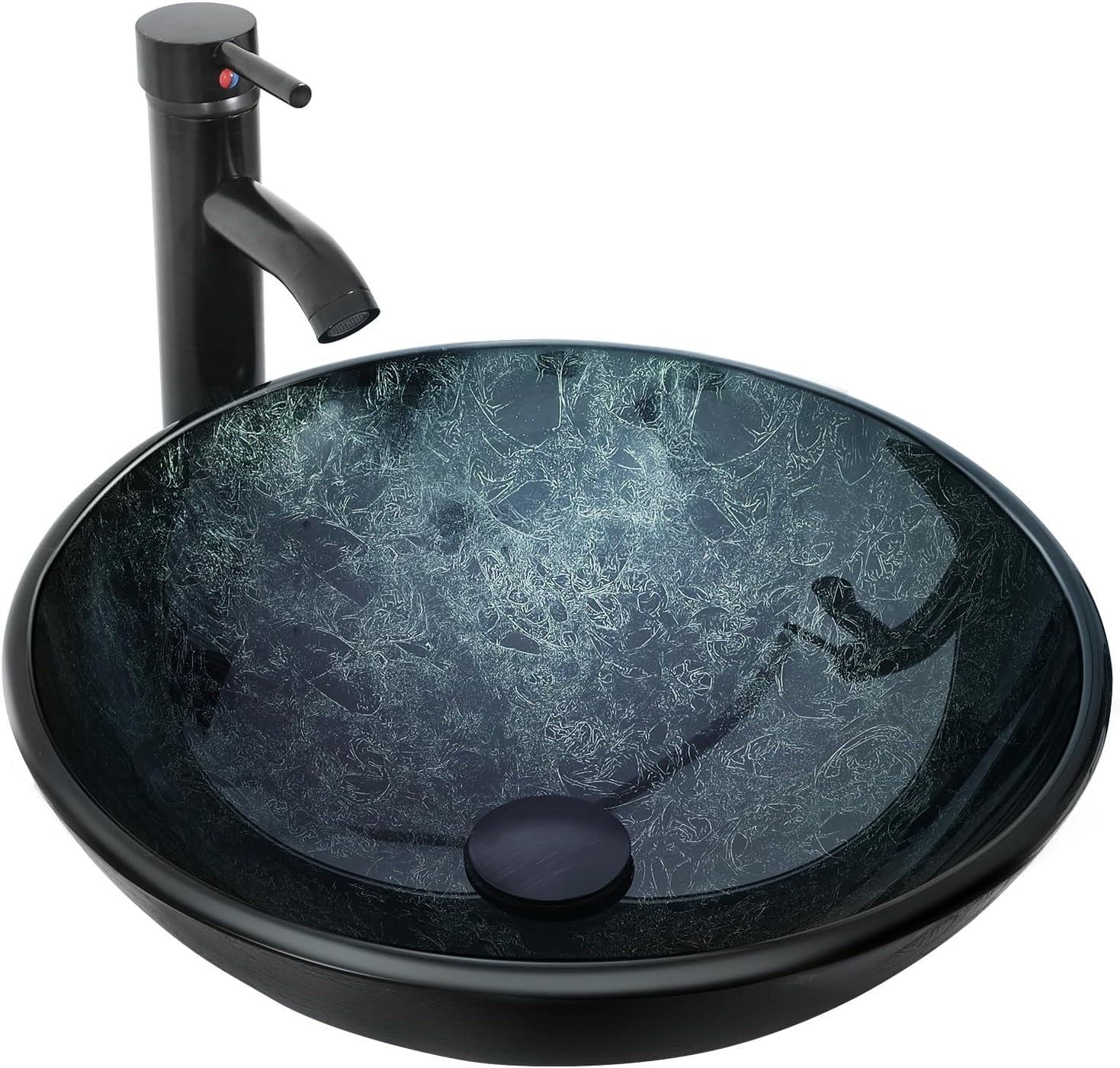 YOURLITE Bathroom Vessel Sink,Bowl Sink for Bathroom with Faucet,Glass ...