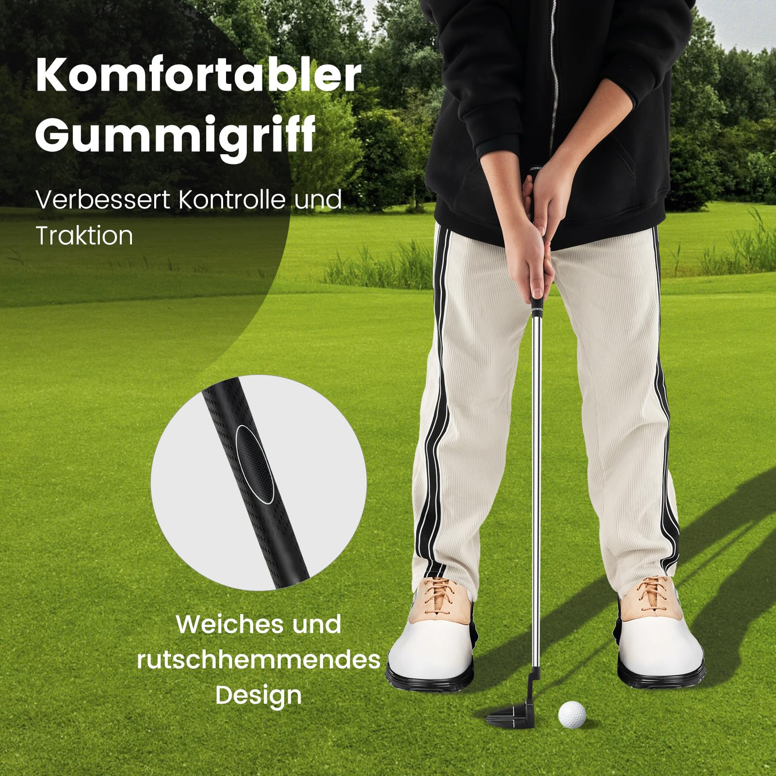 COSTWAY Golf Putter, 89 cm Mallet-Putter aus Edelstahl mit Edelstahlkopf & Rutschfester Griff, Golfschläger für Rechtshänder Damen Herren